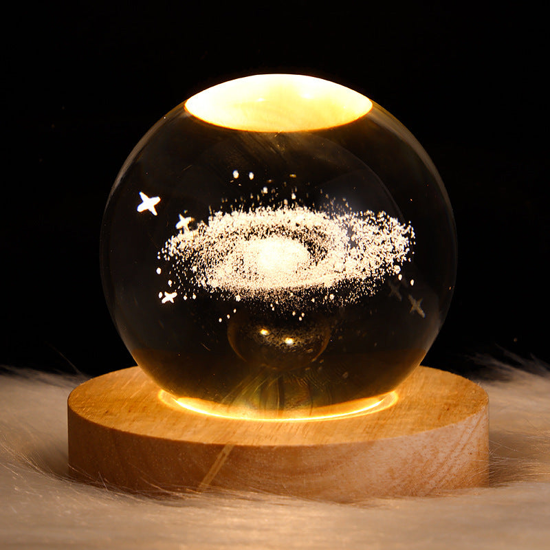 Luminous Starry Sky And Planets Moon Crystal Ball Night Lamp