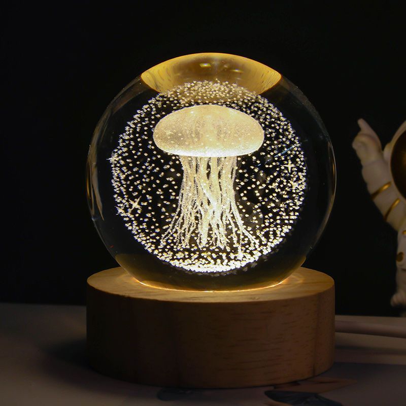 Luminous Starry Sky And Planets Moon Crystal Ball Night Lamp