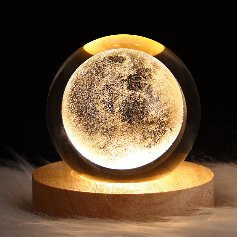 Luminous Starry Sky And Planets Moon Crystal Ball Night Lamp